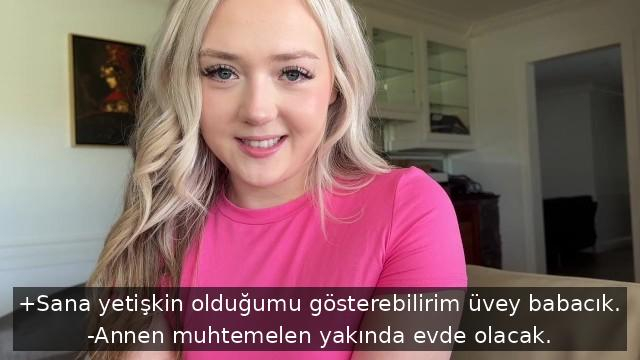 Üvey Babasıyla Sikişmek İçin Yanıp Tutuşan Sürtük Peşinden Ayrılmıyor